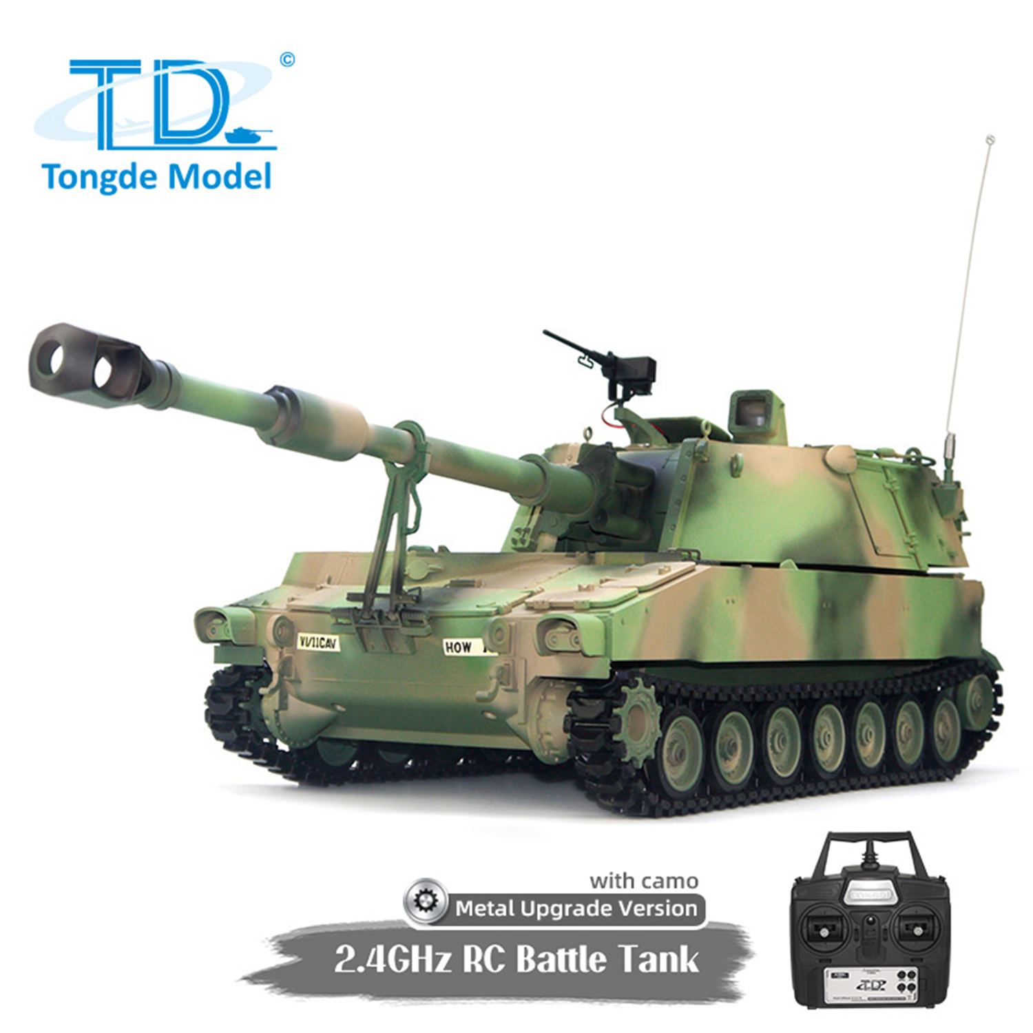 Tongde Model 1/16 M109A2 RC Tank RTR Self-propelled Howitzer Sound Lig ...