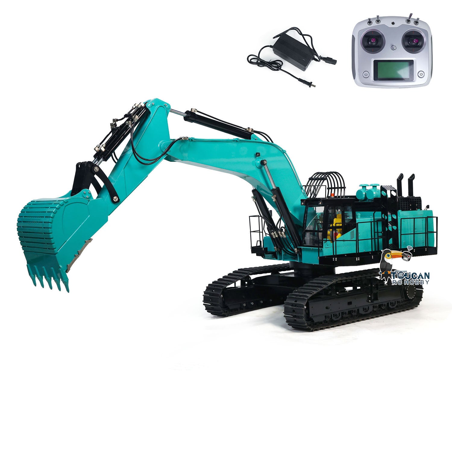 1/8 Scale RC Metal Hydraulic Heavy Crawler Excavator PC1250 Simulation Huge  Construction Vehicle Model I6S Remote Controller