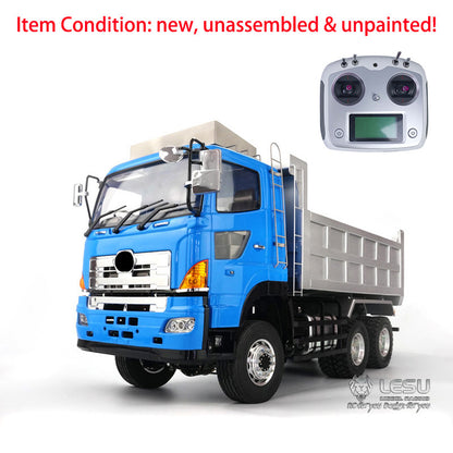 LESU 1/14 Scale 6x6 Hydraulic Dumper Tipper Truck Car Model W/ ESC Light 3T Sound W/O Battery & Charger Radio System