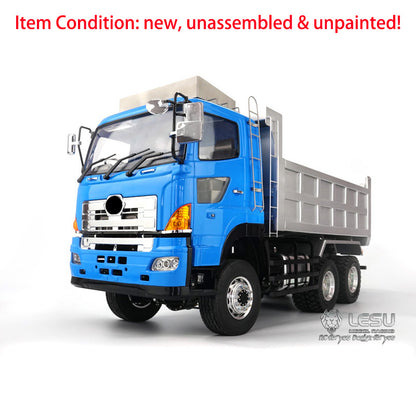 LESU 1/14 Scale 6x6 Hydraulic Dumper Tipper Truck Car Model W/ ESC Light 3T Sound W/O Battery & Charger Radio System