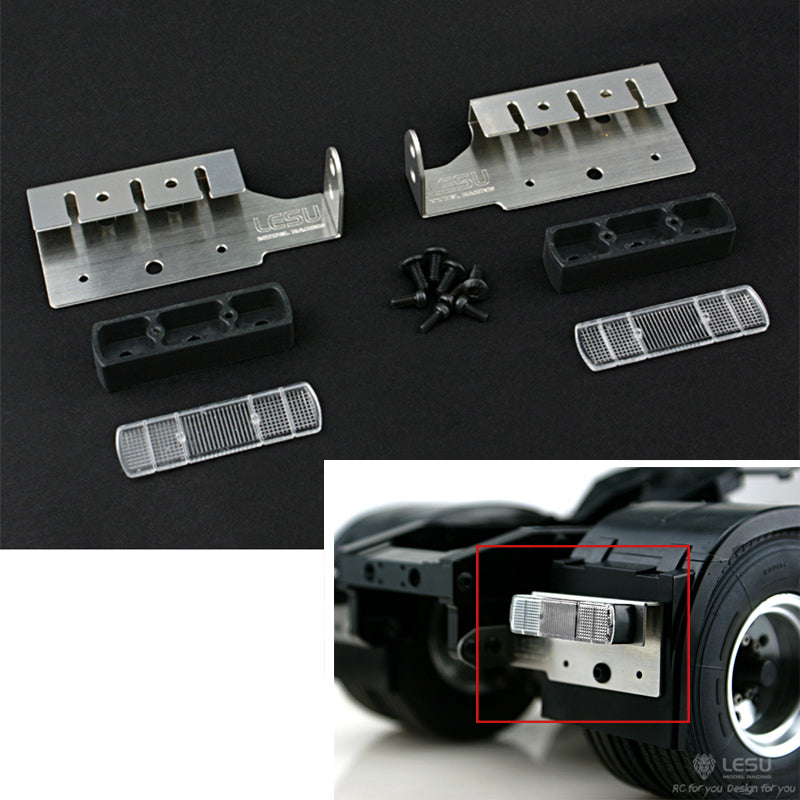 LESU 1/14 Metal Rear Light Mount Exhaust Pedal Ladder ABS Plastic Car Body for HINO TAMIYA DIY RC Tractor Models