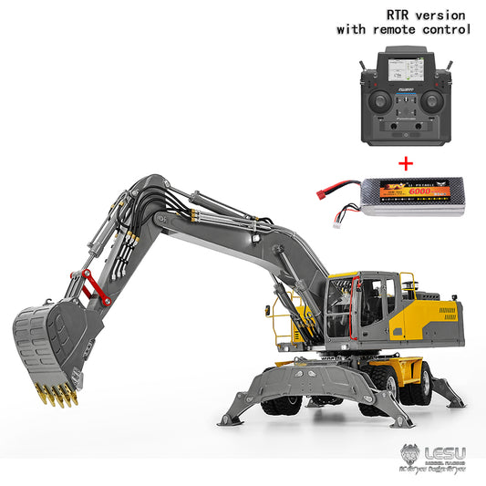 1/14 LESU RC Hydraulic Excavator Aoue ET30H Wheeled Digger Assembled and Painted Model Light System Pump Valve