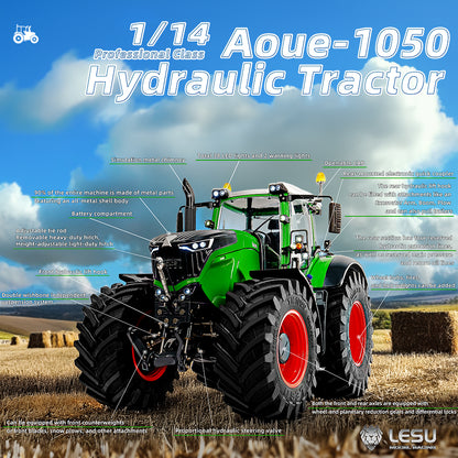 1/14 4*4 Brand New LESU AOUE 1050 Metal Hydraulic RC Tractor Remote Control Car Model Kits Unassembled Simulation Vehicle Sound Light