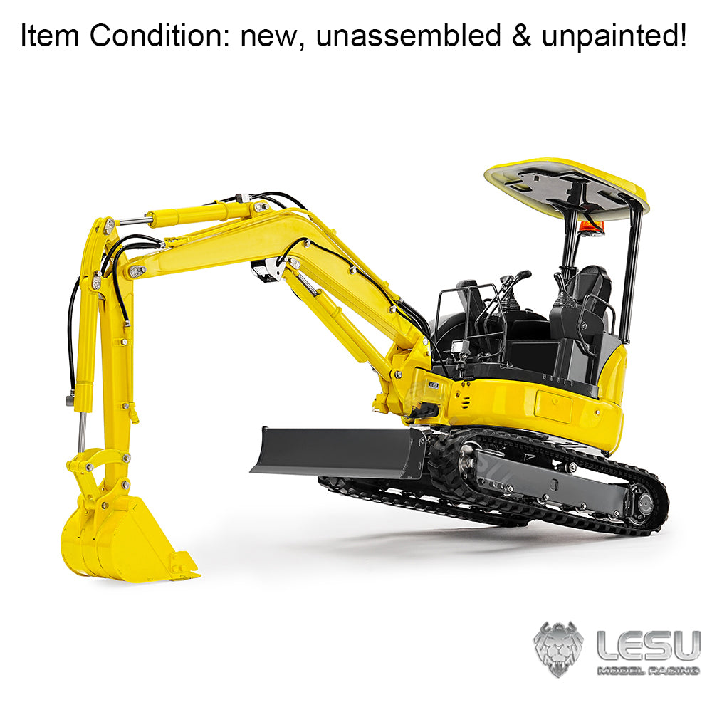 Unassembled KIT LESU 1/14 RC Hydraulic Excavator PC30 Metal Mini Digger Model Emulated Construction Vehicle 6CH Valve Unpainted