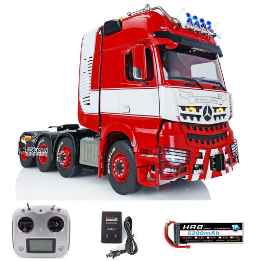 IN STOCK Customized 1/14 LESU 8*8 RC 3 Speed Highline Tractor Truck Metal Heavy-duty Chassis DIY RC Cabin W/ Motor Smoke Unit Light Sound Radio