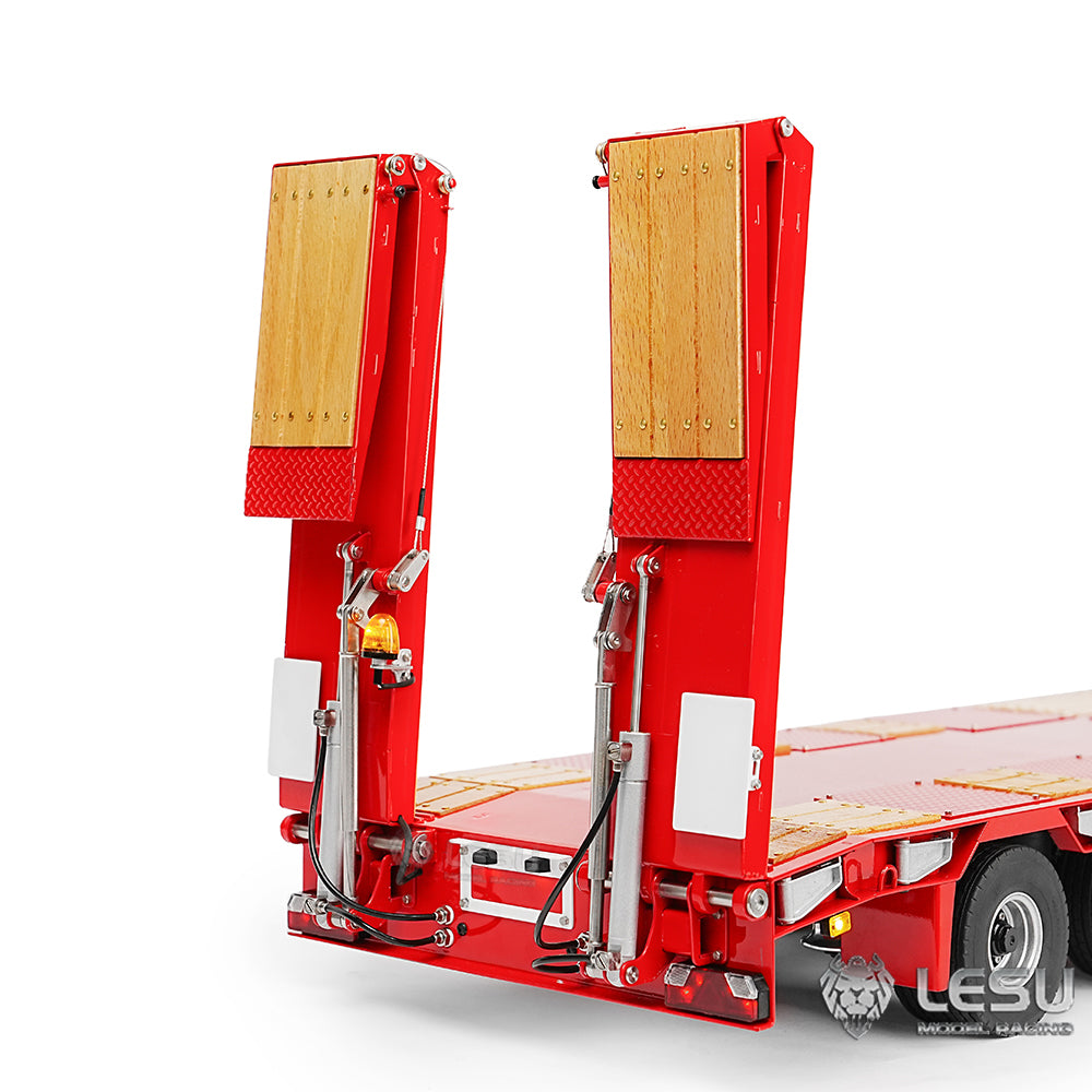 LESU 1/14 Hydraulic Lifting Tailboard Metal Trailer for RC Tractor Truck Lorry Construction Vehicle Model Hydraulic System Pump