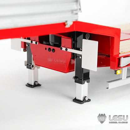 LESU 1/14 Hydraulic Lifting Tailboard Metal Trailer for RC Tractor Truck Lorry Construction Vehicle Model Hydraulic System Pump