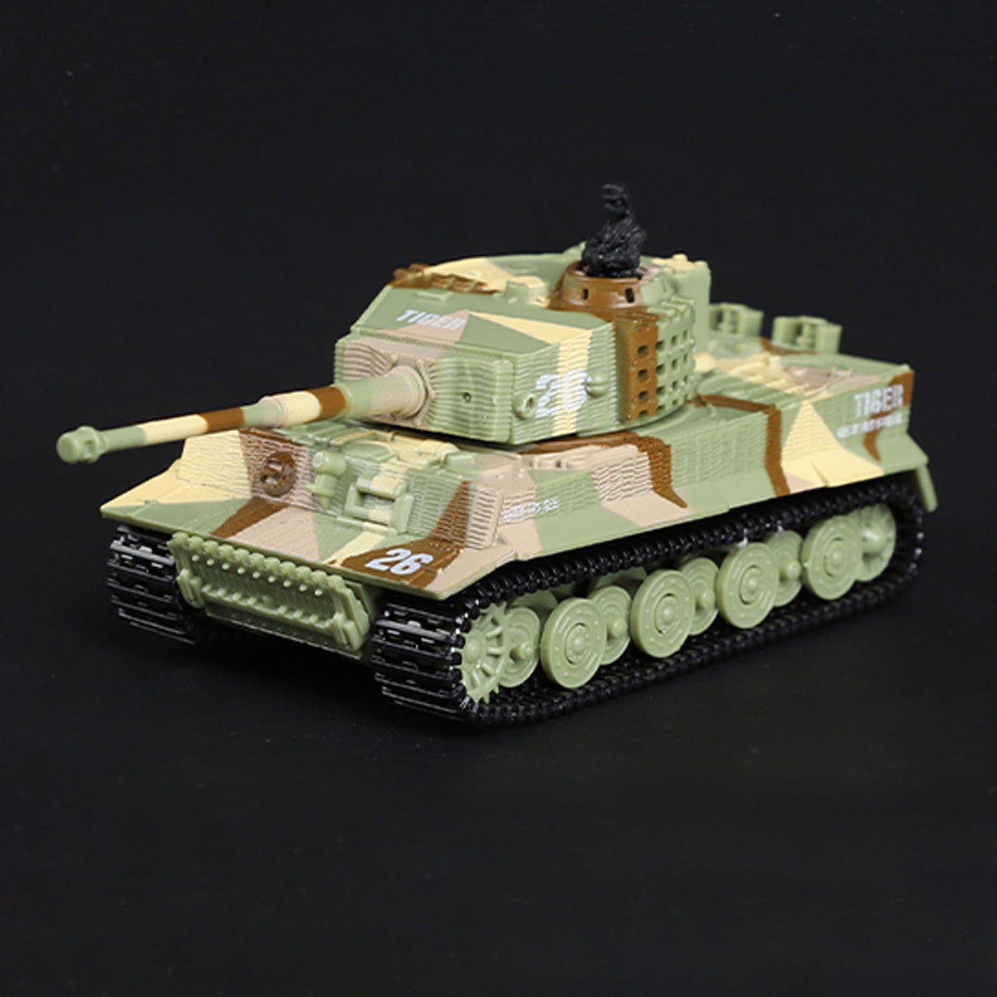 1/72 Scale RC Tank German Tiger Battle Remote Controlled Panzer Turret 360 Rotation RTR Mini Toy Sound 12*5.5*5.5CM