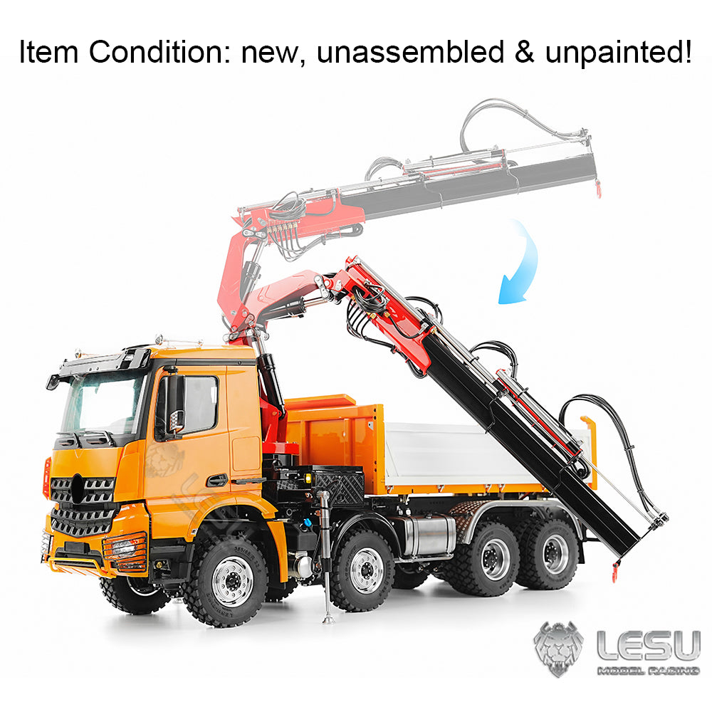 LESU 3-Ways 1/14 8X8 RC Hydraulic Dumper Truck Crane Tipper DIY KIT 3348 Models