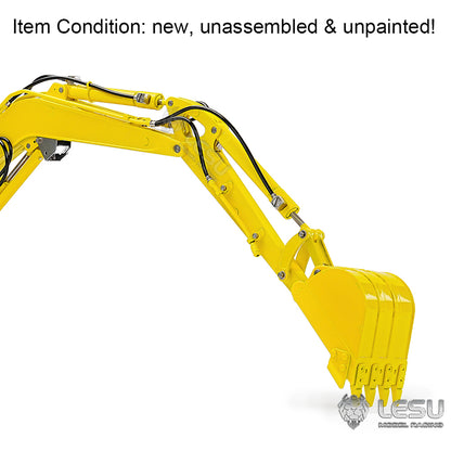 Unassembled KIT LESU 1/14 RC Hydraulic Excavator PC30 Metal Mini Digger Model Emulated Construction Vehicle 6CH Valve Unpainted