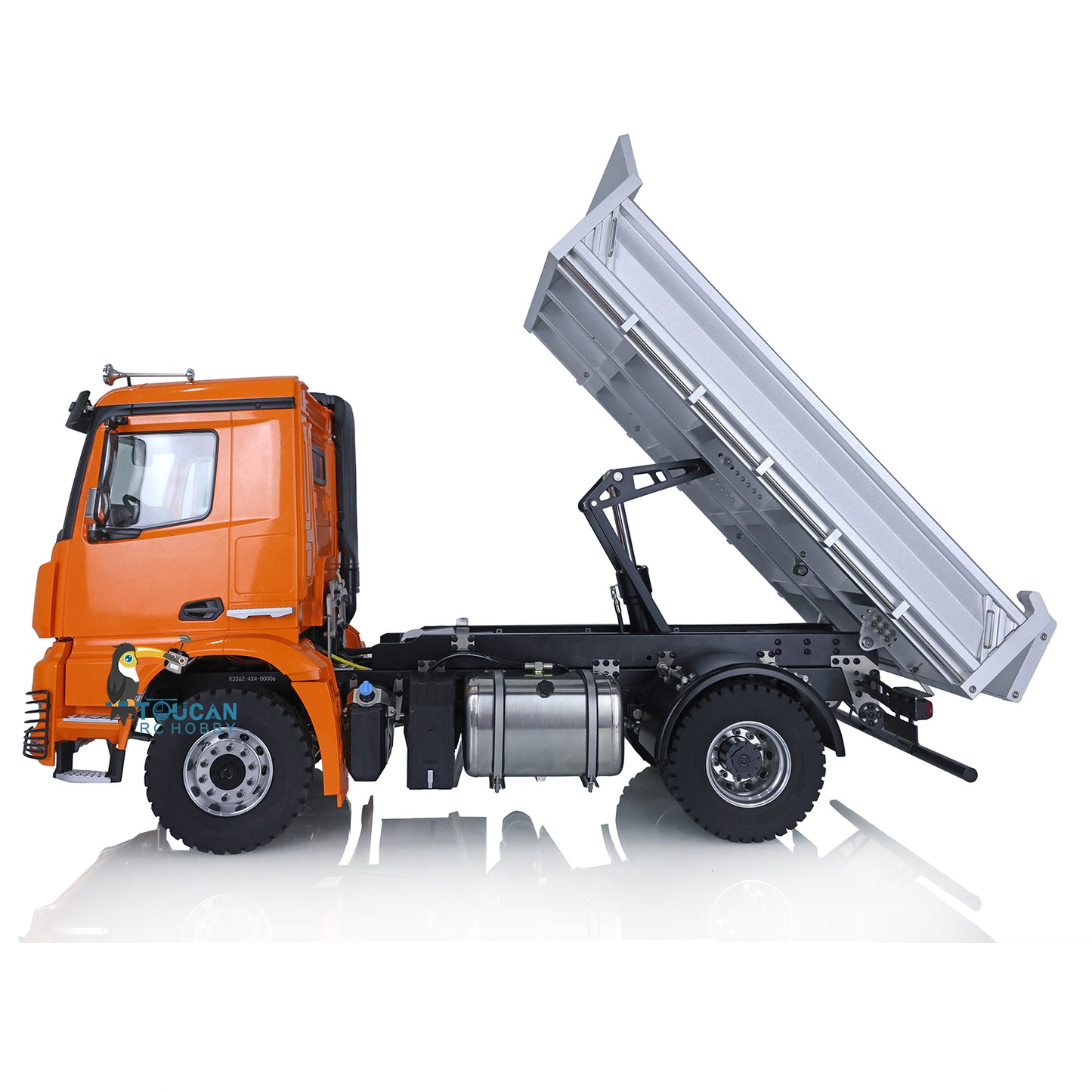 Kabolite K3362 Remote Control Metal Hydraulic Tipper Truck 1/14 Ready to Run Lorry 4*4 RC Dump Truck Light Sound Motor Servo Cylinder