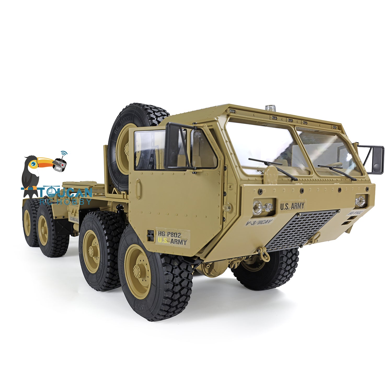 US STOCK 1/12 8x8 RC US Military Truck HG-P802 4 Axles Remote Control Army  Car Models