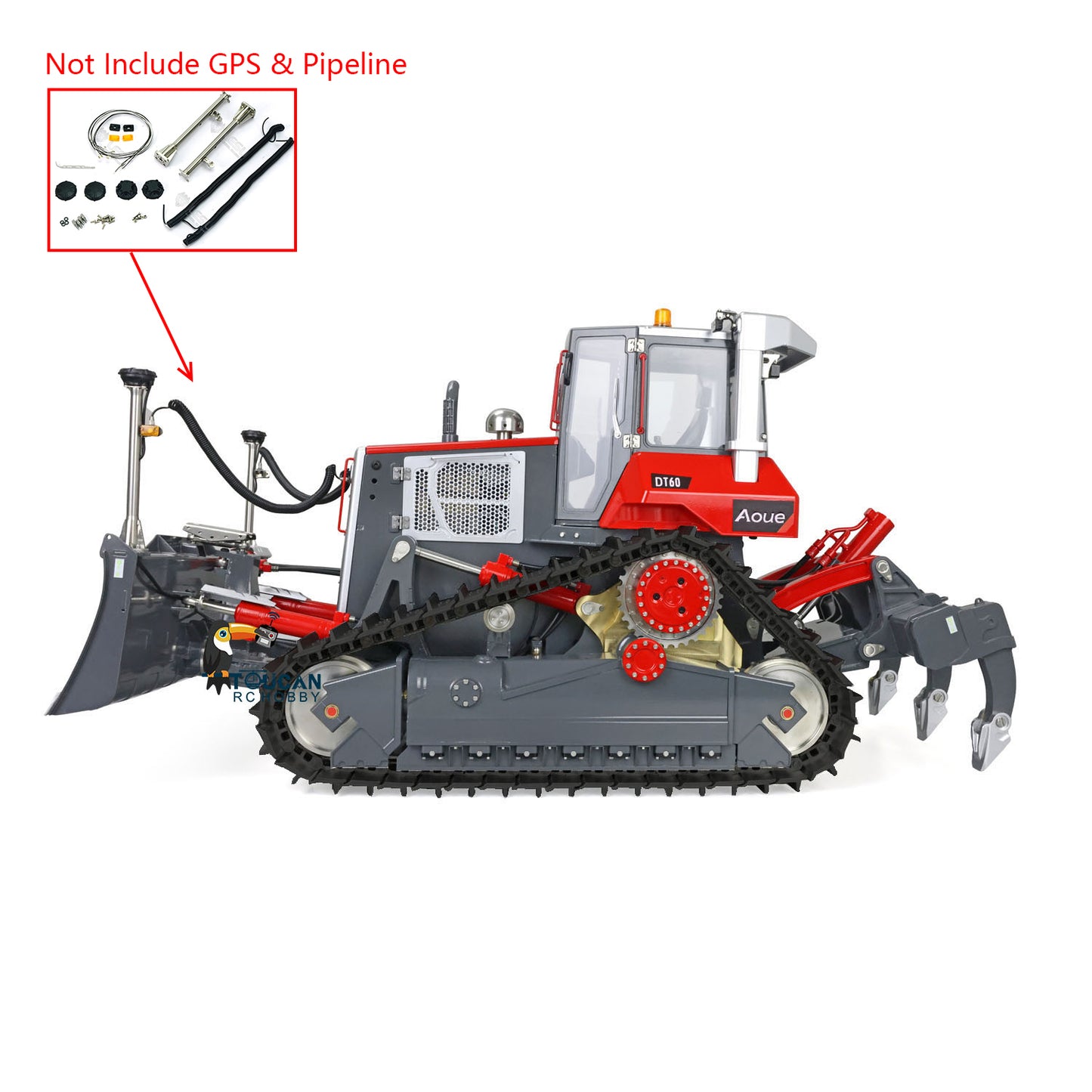 LESU 1/14 Aoue-DT60 Dozer Bulldozer RC Hydraulic KIT Model Truck Pump Lights Wheeled GPS 3V Clearance Lamp Decal Sticker