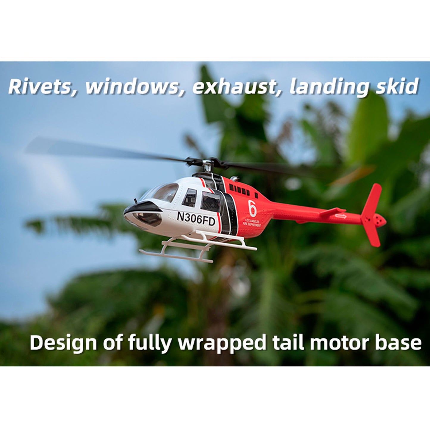 RC Scale Army Helicopter FLYWING 206 V3 RTF Smart Drone Brushless Motor Painted and Assembled GPS EEP Carrying Case