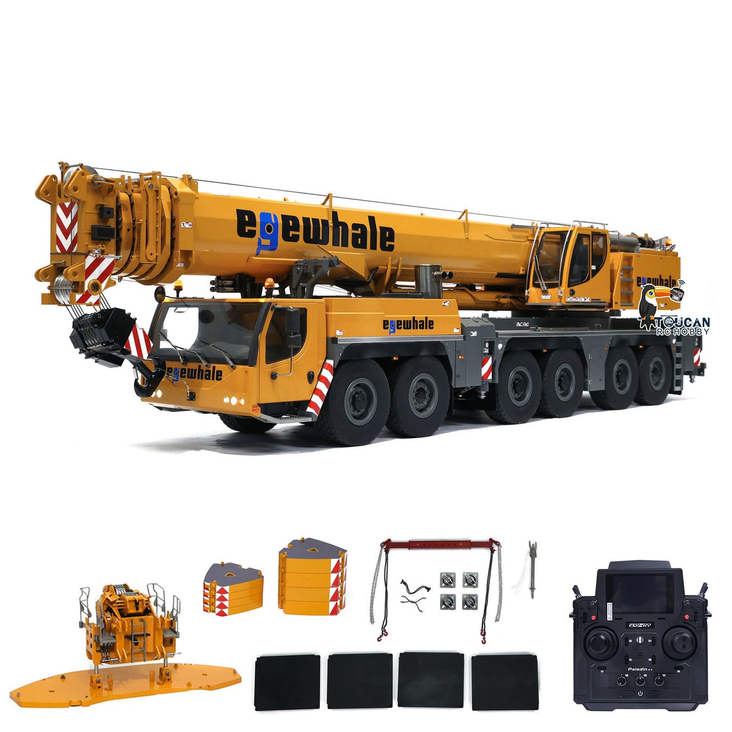 Eyewhale 1/14 6 Axles LTM1350 RC Hydraulic Mobile Cranes 5M Length Radio Controlled Heavy-duty Car PNP Hobby Model