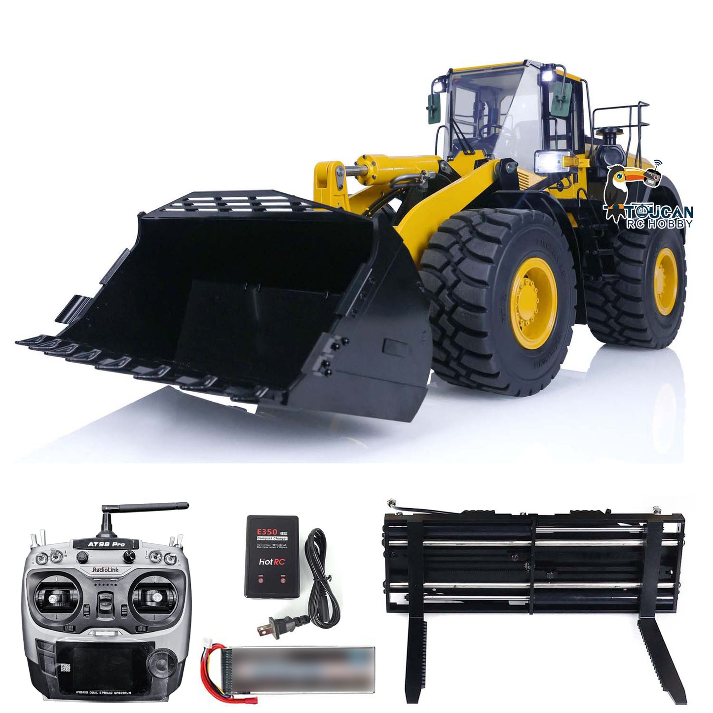 1/14 MTM Metal Assembled RC WA480 RTR Hydraulic Loader Model W/ Battery Reversible Bucket Tiltable Dozer Blade