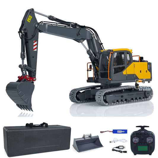 EC160E 1:14 Hydraulic 3 Arms RC Excavator Remote Control Diggers Standard Version Painted and Assembled CNC 3 Arms Upgraded Set