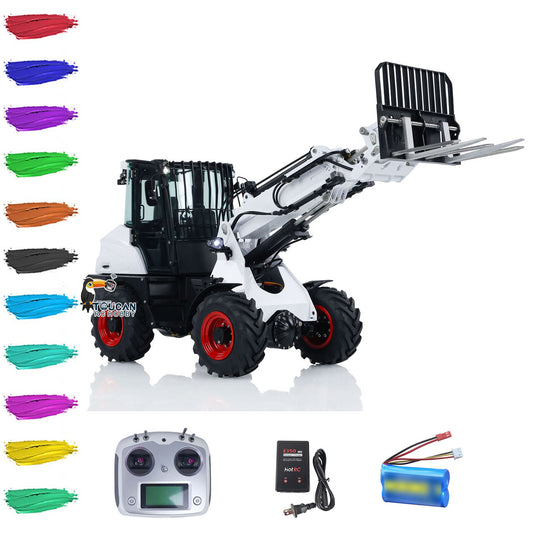 LESU 1/14 Hydraulic RC Loader Truck AT1050 Telescopic Arm Fork Painted Car Model Light Sound System PNP/RTR Optional Ver