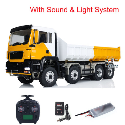 LESU 8x8 1/14 RC Hydraulic Roll On Dumper Truck RTR Radio Control Full Dump Cars Lights Sounds