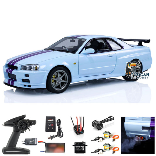 US STOCK Capo 4WD 1/8 RC Racing Car R34 4x4 High Speed Metal RTR Drift Cars Sound Smoking