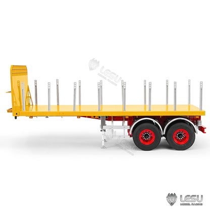 1/14 Scale 20FT LESU Semi Metal Trailer Assembled and Painted/Unpainted for Remote Control Cars RC Tractor Truck DIY Models Lights