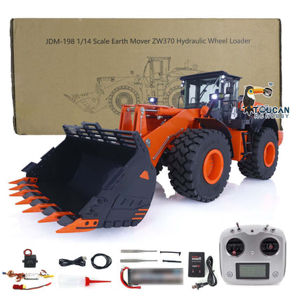 1/14 Hydraulic RC Loader ZW370 JDM 198 Remote Control Metal Construction Truck W/ New Sound Module Model