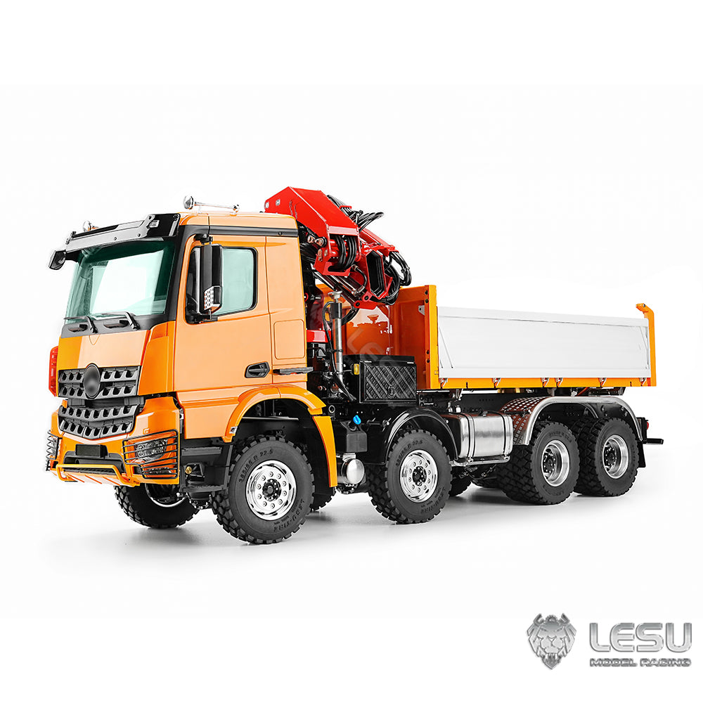 LESU 3348 1/14 Scale RC Hydraulic Dump Truck 3-Ways 8X8 Remote Control Crane Tipper Vehicle