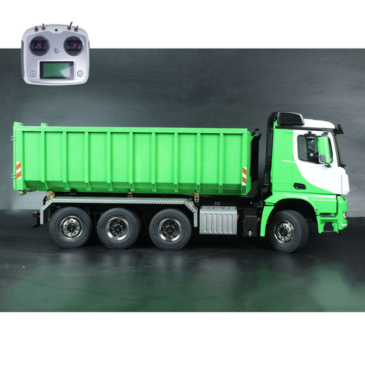 1/14 8*8 Metal Hydraulic RC Full Dump Truck Roll On Remote Controlled Tipper Car Hobby Model Sound Light Light System
