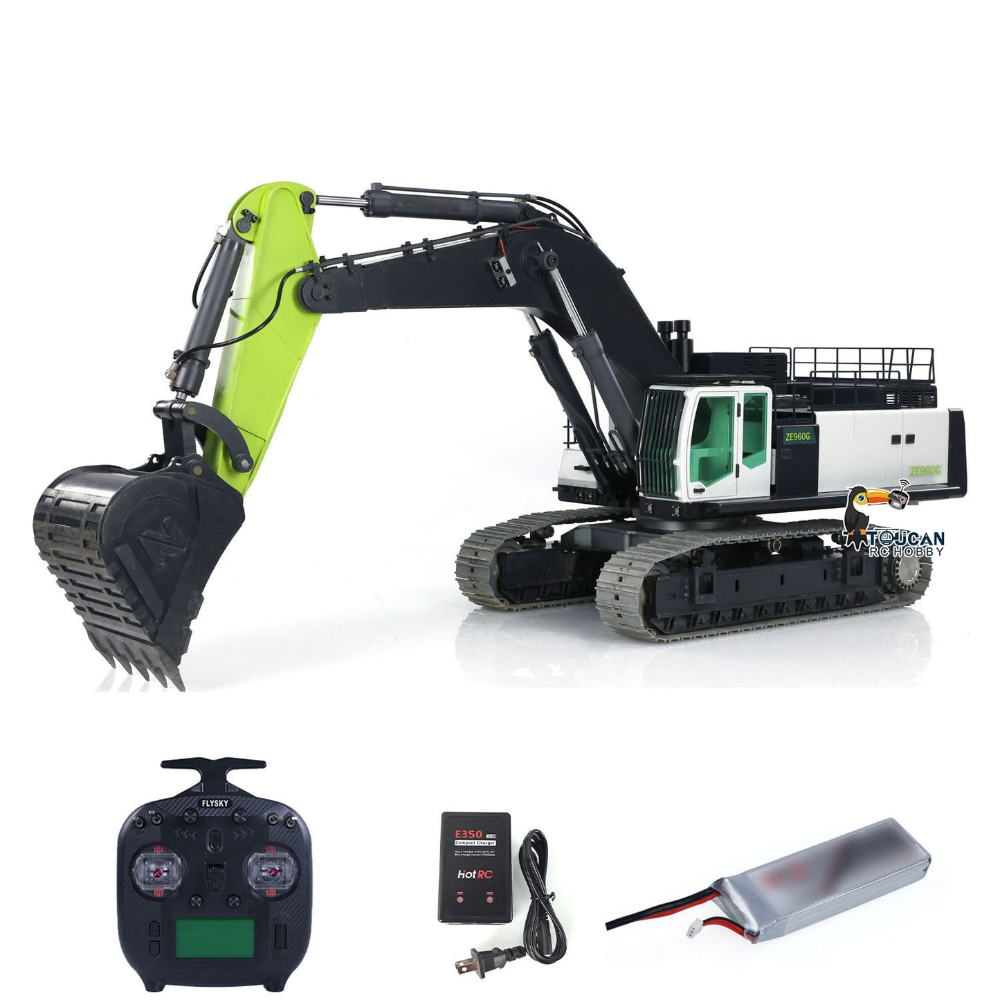 ZOOMLION Metal 1/12 ZE960G RC Hydraulic Excavators Double Pump RTR Radio Control Digger Assembled and Painted Smoke Unit