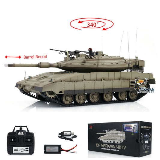 Henglong RC Tank TK7.0 IDF Merkava MK IV RC Main Battle Tank Infrared Combating Turret Rotation Standard Edition 3958-1