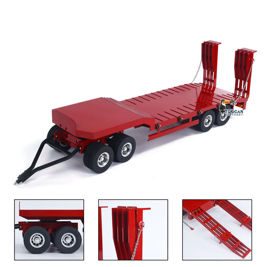 Metal 4-axle Full Trailer for 1/14 RC Tractor Truck Remote Control Car Simulation Hobby Model DIY Electric Tail-board