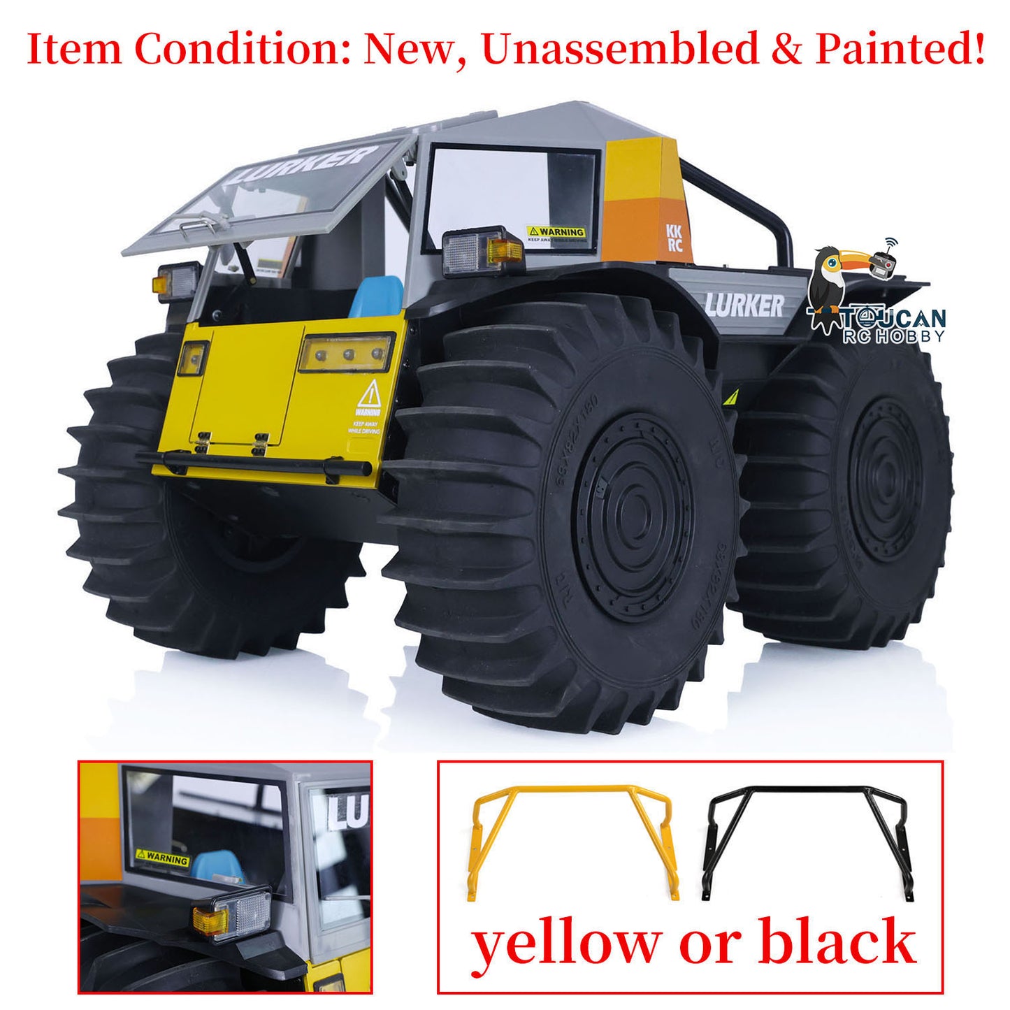 1/10 Scale All-terrain RC Off-road Vehicle Amphibious Climbing Car KIT/RTR D-E077 Painted Light Sound System