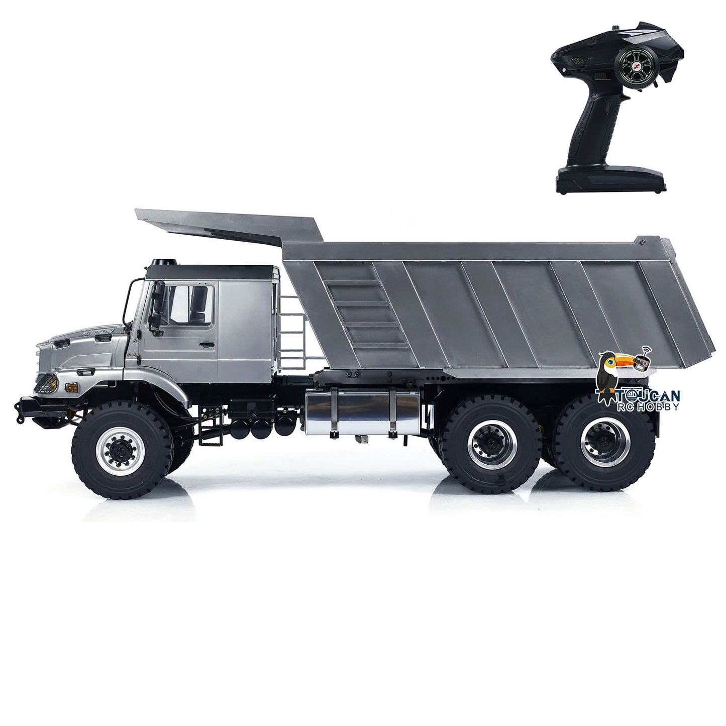 JDM 180 1/14 6x6 RC Hydraulic Dumper Truck Metal Remote Control Tipper Car Hobby Model Toy Gift for Children Adults