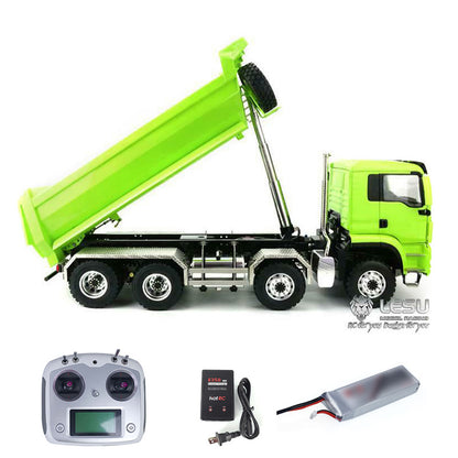 LESU 8x8 Hydraulic RC Dump Truck 1/14 RTR Metal Radio Control Tipper Car Model Assembled and Painted LED Light Sound System