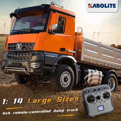 Kabolite 4x4 1/14 Scale RC Dumper Truck 5701 RTR Remote Control Tipper Car With 2-speed Gearbox Light Sound Painted Assembled