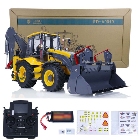 LESU BL71  Metal Hydraulic RC Backhoe Loader AOUE Excavator Light Sound 1/14 Scale Ready To Run Vehicle