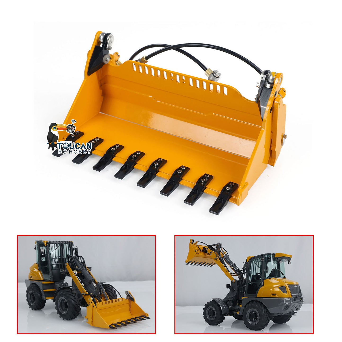 LESU Metal Openable Bucket for 1/14 Scale RC Hydraulic Loader AOUE MCL8 AT1050 Car DIY Model Assembled and Painted