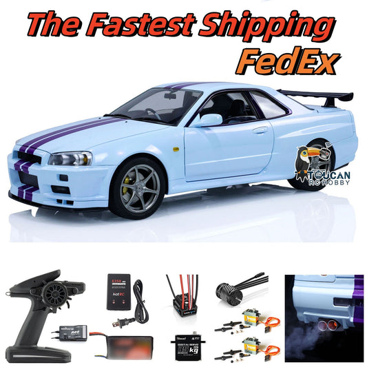 US STOCK Capo 4WD 1/8 RC Racing Car R34 4x4 High Speed Metal RTR Drift Cars Sound Smoking