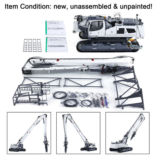 LESU Metal 1/14 RC Full Hydraulic Excavator LR960 KIT DIY Demolition Arm Model Light Unassembled Unpainted Emulated Hobby Car