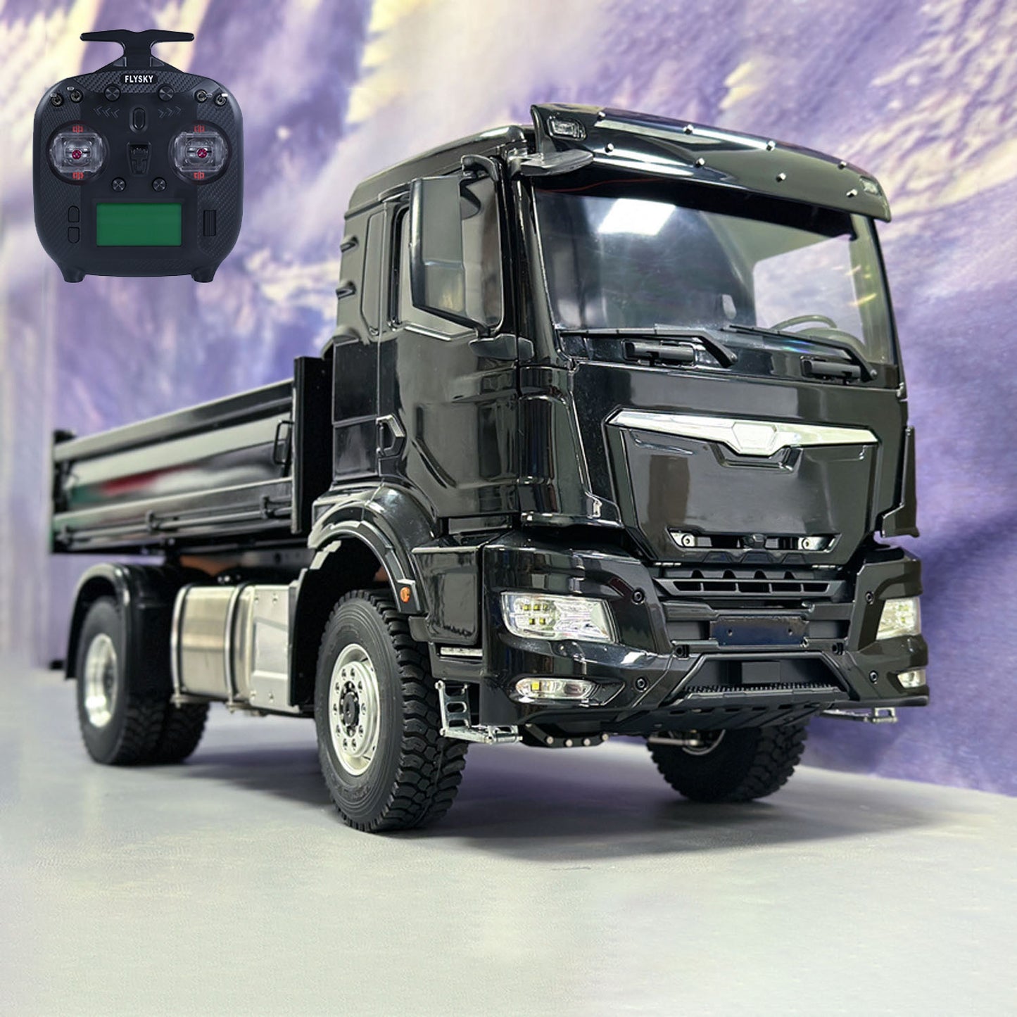 4x4 1/14 RC Hydraulic Dumper Trucks 4WD With Metal Cabin Light Sound Transmitter Receiver Tipper Car Emulated Painted Models