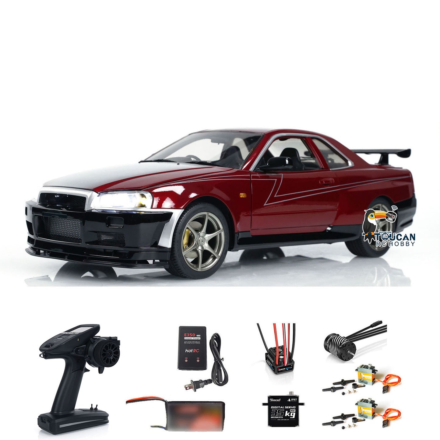 IN STOCK Customized Capo R34 4*4 1/8 Metal RC Roadster Cars Remote Control Drift Racing Vehicle Model Upgraded Version Brushless Motor Light System