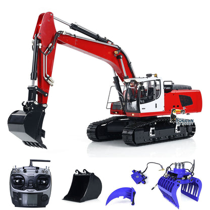 MTMODEL Metal Remote Control Tracked Digging Vehicle 1/14 2 Arms 946 RC Hydraulic Excavator Ripper Tiltable Bucket Grab Model