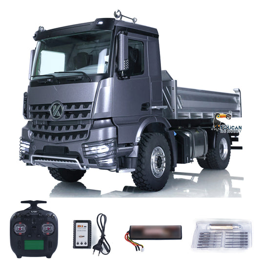 Kabolite K3362 Remote Control Metal Hydraulic Tipper Truck 1/14 Ready to Run Lorry 4*4 RC Dump Truck Light Sound Motor Servo Cylinder