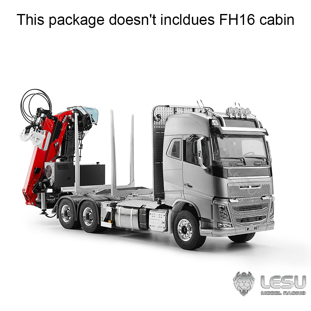 LESU 1/14 Metal RC Logging Truck Hydraulic Crane Tractor Lorry W/O FH16 Cabin 2-Speed Gearbox Hydraulic System Painted Assembled