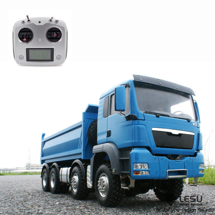 LESU 1/14 Hydraulic 8*8 RC Dumper Tipper Truck Model Lock Differential Steering Servo FS-i6S Remote Control and iA10B Receiver