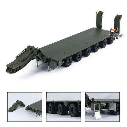 Metal RC Hydraulic Semi Trailer for 1/14 Elefant FAUN SLT-56 Tank Transporter Simulation Vehicle Model Light 6 Axles Servo