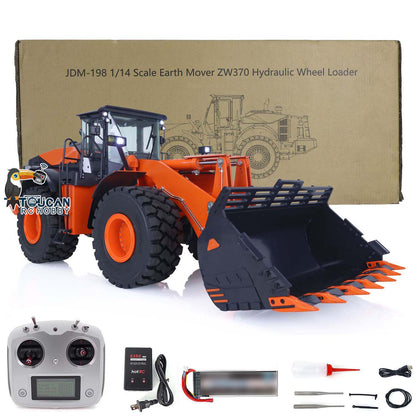 JDMODEL Metal 1/14 RC RTR Hydraulic Loader JDM-198 ZW370 W/ 201 Sound System 2-Speed Transmission Battery Pump Servo ESC