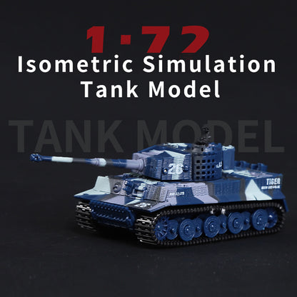 1/72 Scale RC Tank German Tiger Battle Remote Controlled Panzer Turret 360 Rotation RTR Mini Toy Sound 12*5.5*5.5CM