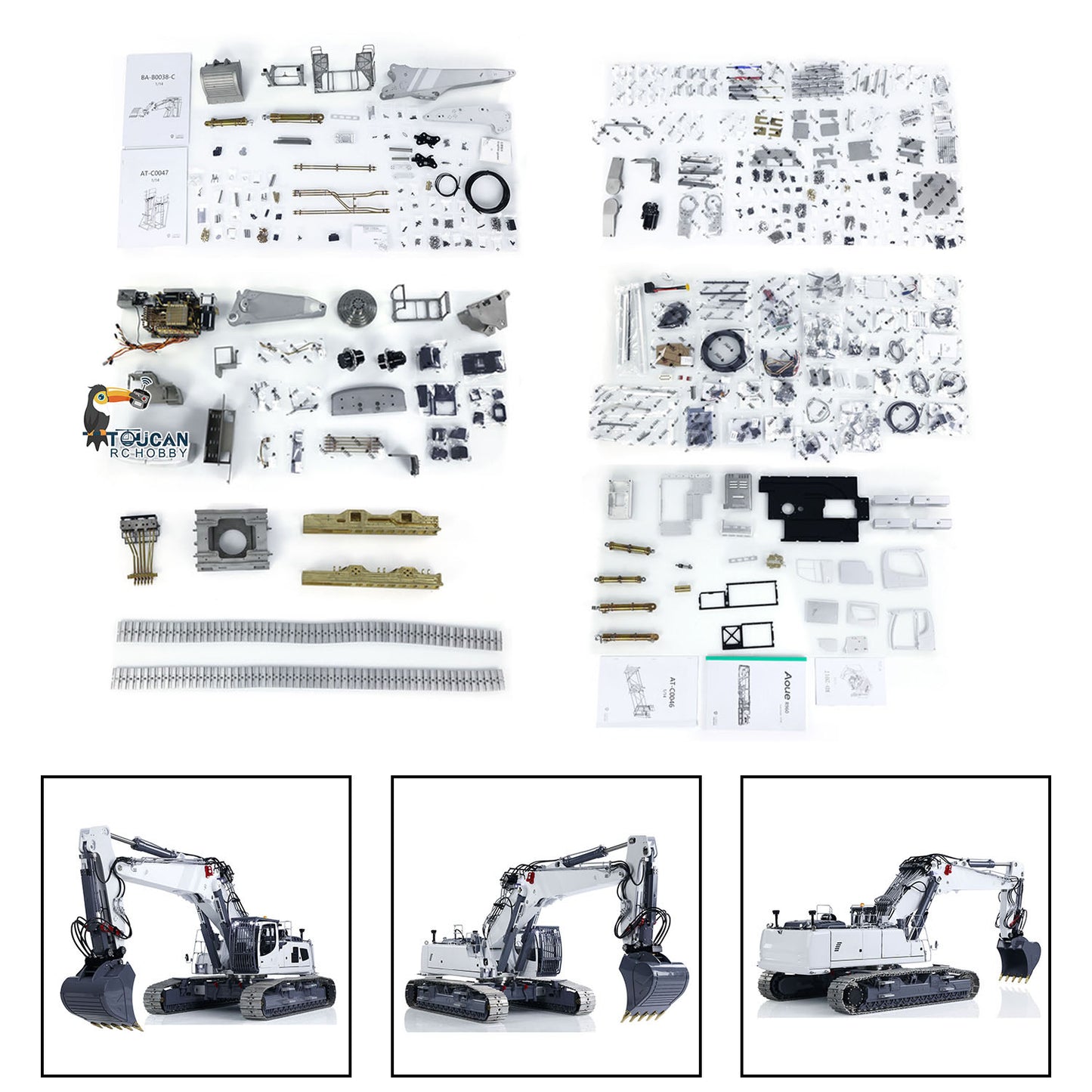 Metal LESU 1/14 RC Full Hydraulic Excavator LR960 KIT DIY Digging Arm Machinery Crawler Excavator Simulation Vehicle Model