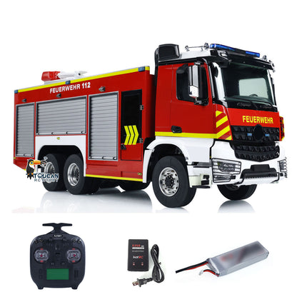 IN STOCK 1/14 Scale 6x4 RC Fire Vehicles Metal Chassis Remote Controlled Fire Fighting Equipment Truck Hobby Model Sound Light System